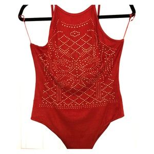 NWOT Rust Colored Scoop Back Bodysuit